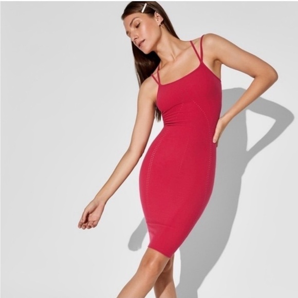 Dion Lee x Carbon38 Seamless Mesh Athletic‎ Pink Contrast bodycon Dress - Picture 1 of 10